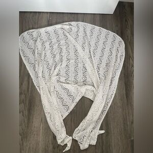White Lace Knit Shawl